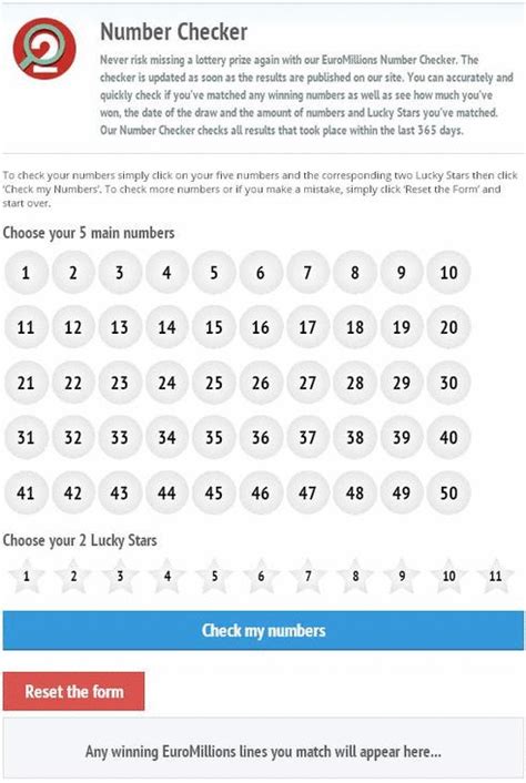 EuroMillions Number Checker .